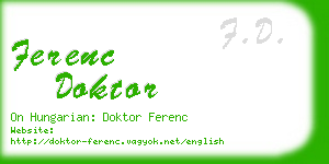 ferenc doktor business card